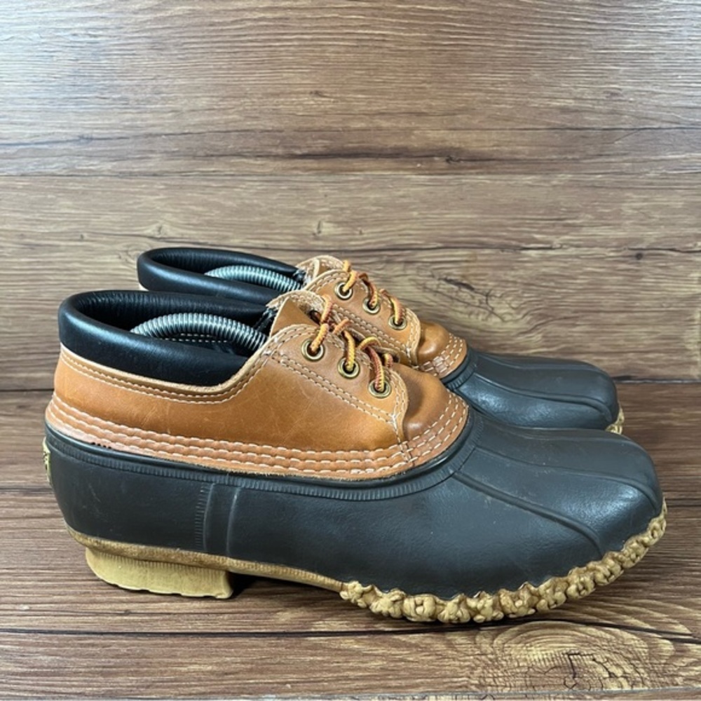 L.L. Bean Tan and Black Ankle Booties